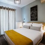 Bedroom in the Theo 3b vacation apartment in Nafplio, Greece