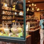 Vibrant Brussels shop window showcasing assorted sweets and chocolates.